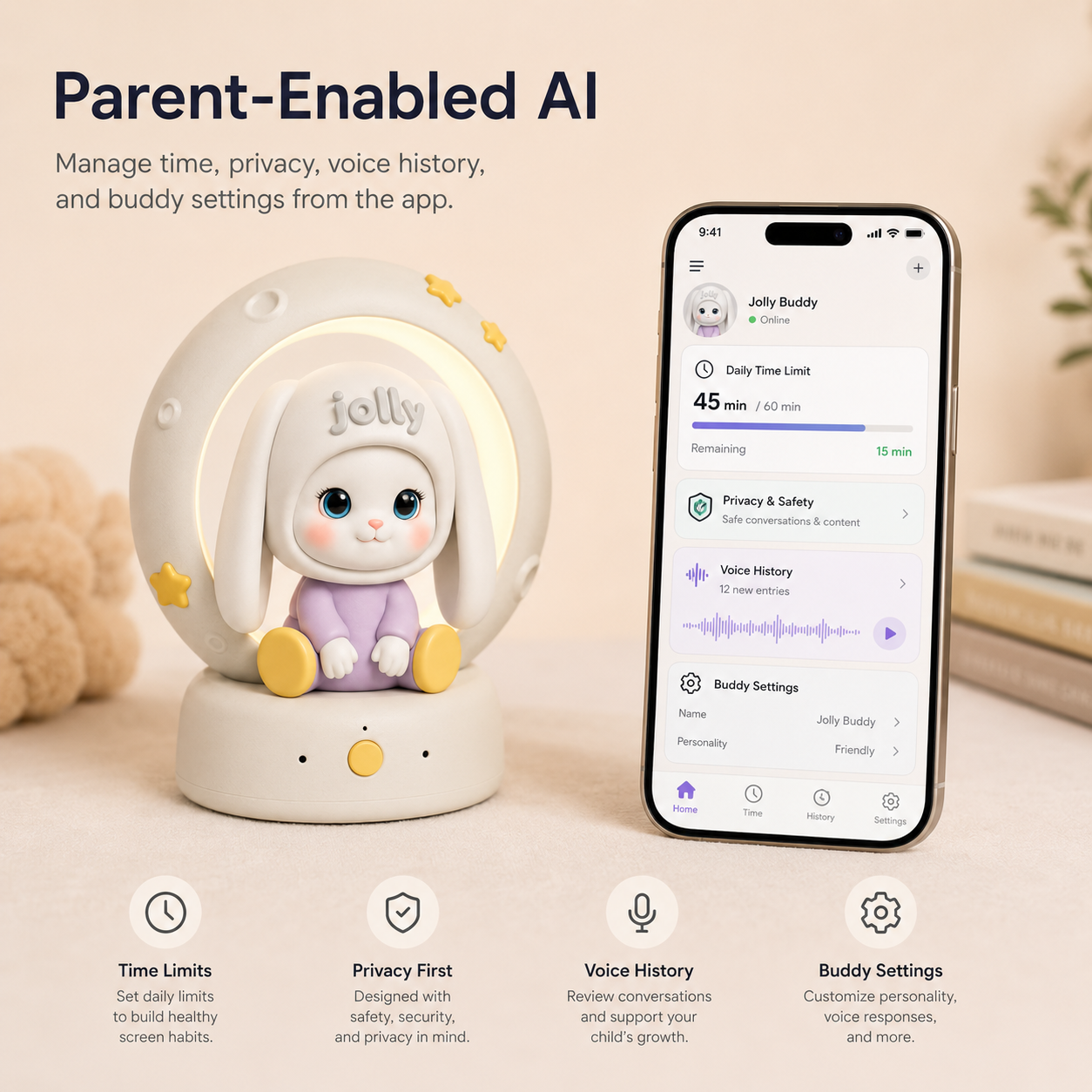 Zegbot Nolia™ Screen-Free AI Companion for Kids